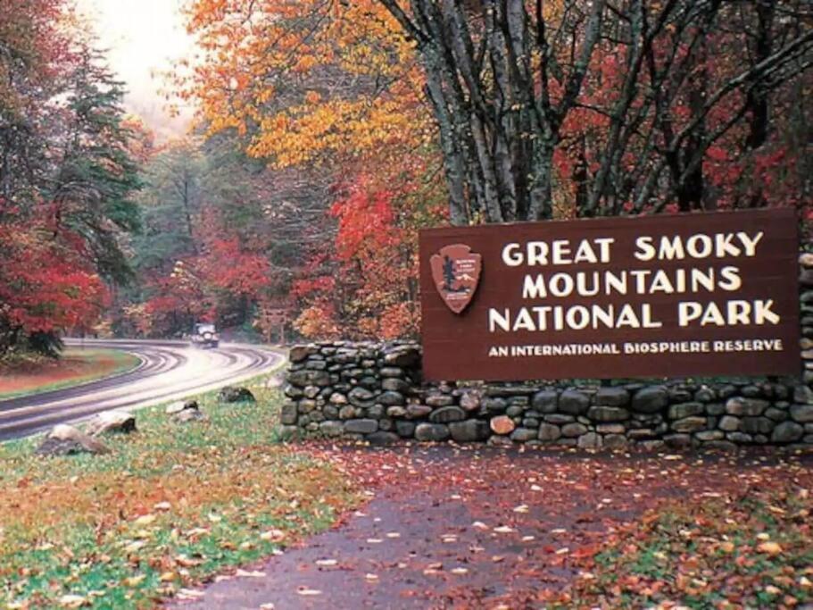 Вилла The Log Castle~Stunning Mountain Views~Hot Tub Севьервилл Экстерьер фото